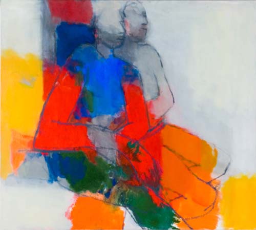 Two figures 2006 acrylic and oil on canvas 86 x 97 cm