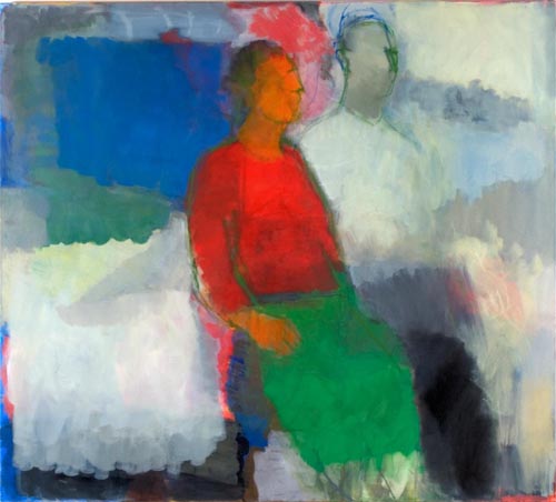 Italian couple 2002 oil on canvas 138 x 163 cm