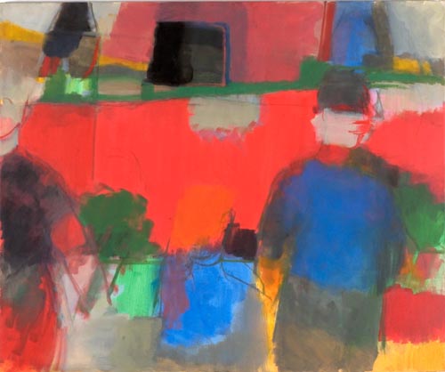 Travelling players 1999-2000 oil on canvas 102 x 122 cm