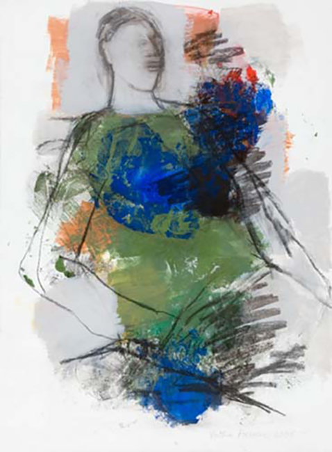 Sitting figure 2005 acrylic and charcoal on paper 51 x 37 cm