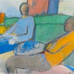 Drinks in the Garden oil on canvas 76 x 91 cm