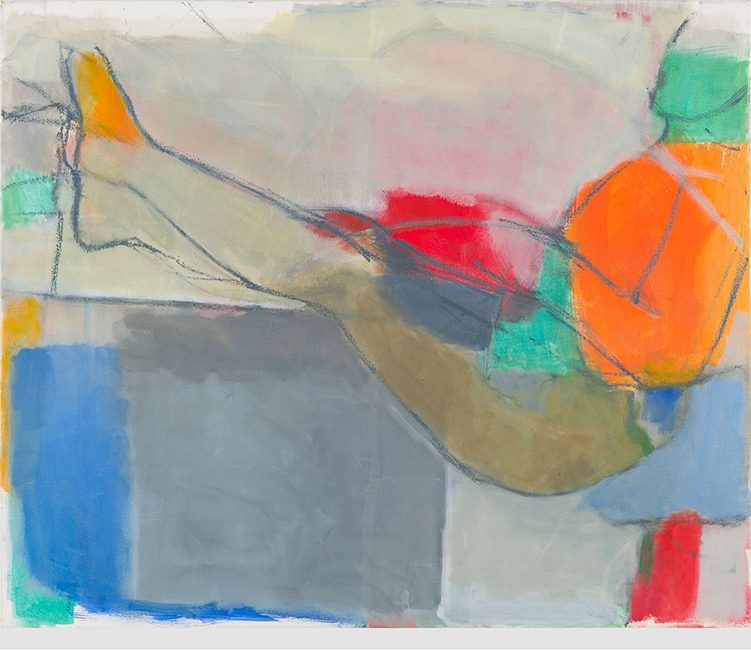 Figure with feet up 2016 oil on canvas 76 x 92 cm
