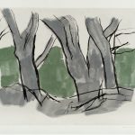 Trees 2014 drypoint on Chinese paper 72 x 88 cm
