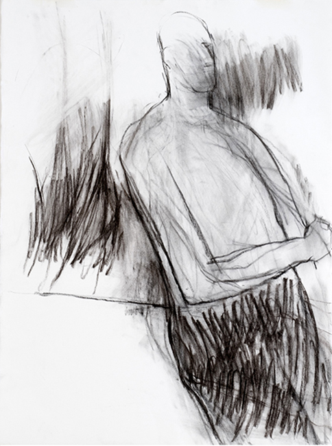 Standing figure 2007 charcoal on paper 76 x 57 cm