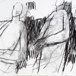 Two figures 2007 charcoal on paper 57 x 76 cm