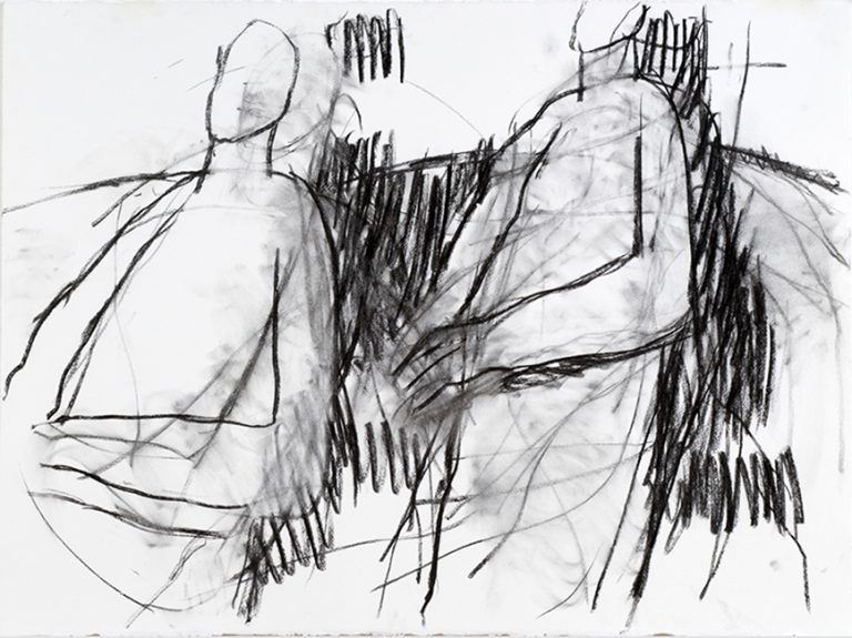 Two figures 2007 charcoal on paper 57 x 76 cm