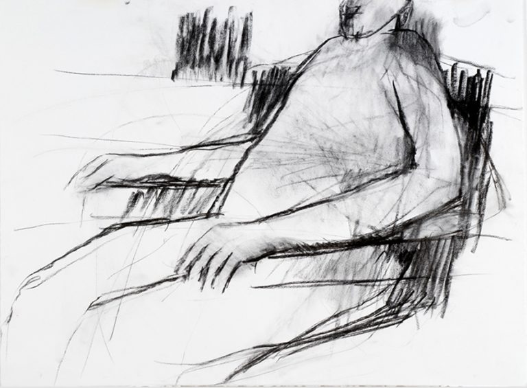 Sitting figure 2007 charcoal on paper 57 x 76 cm