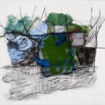 Landscape 2009 acrylic and charcoal on paper 57 x 76 cm