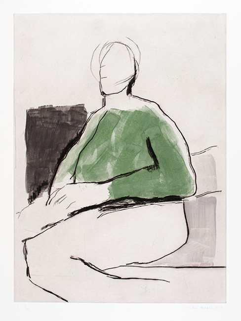 Sitting figure 2 2008 drypoint on Chinese paper 97 x 73 cm