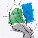 Man in green and blue 2008 monoprint 79 x 58 cm