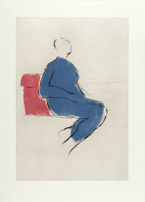 Woman Sitting 2012 drypoint on Chinese paper 91 x 69 cm