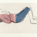 Figure Lying 2012 drypoint on Chinese paper 72 x 89 cm