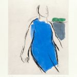 Girl in Blue 2012 drypoint on Chinese paper 76 x 61 cm