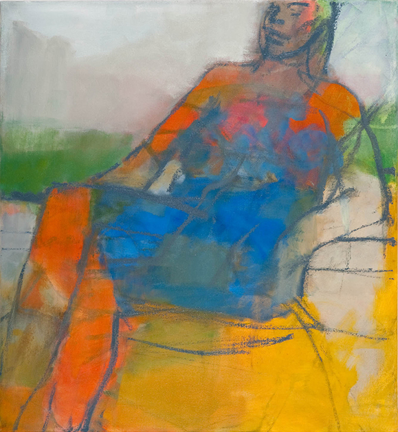 Girl sitting 2005-9 oil on canvas 61 x 56 cm