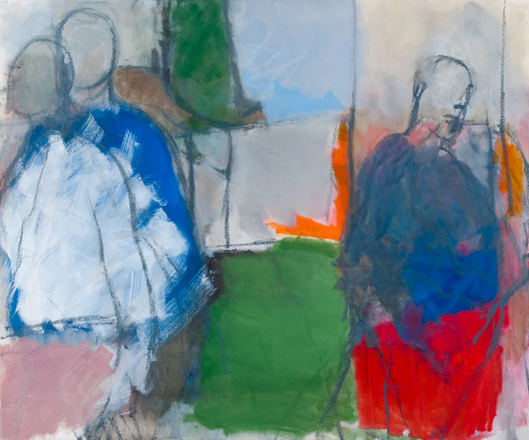 Figures in an Italian landscape 2008 oil on canvas 76 x 92 cm